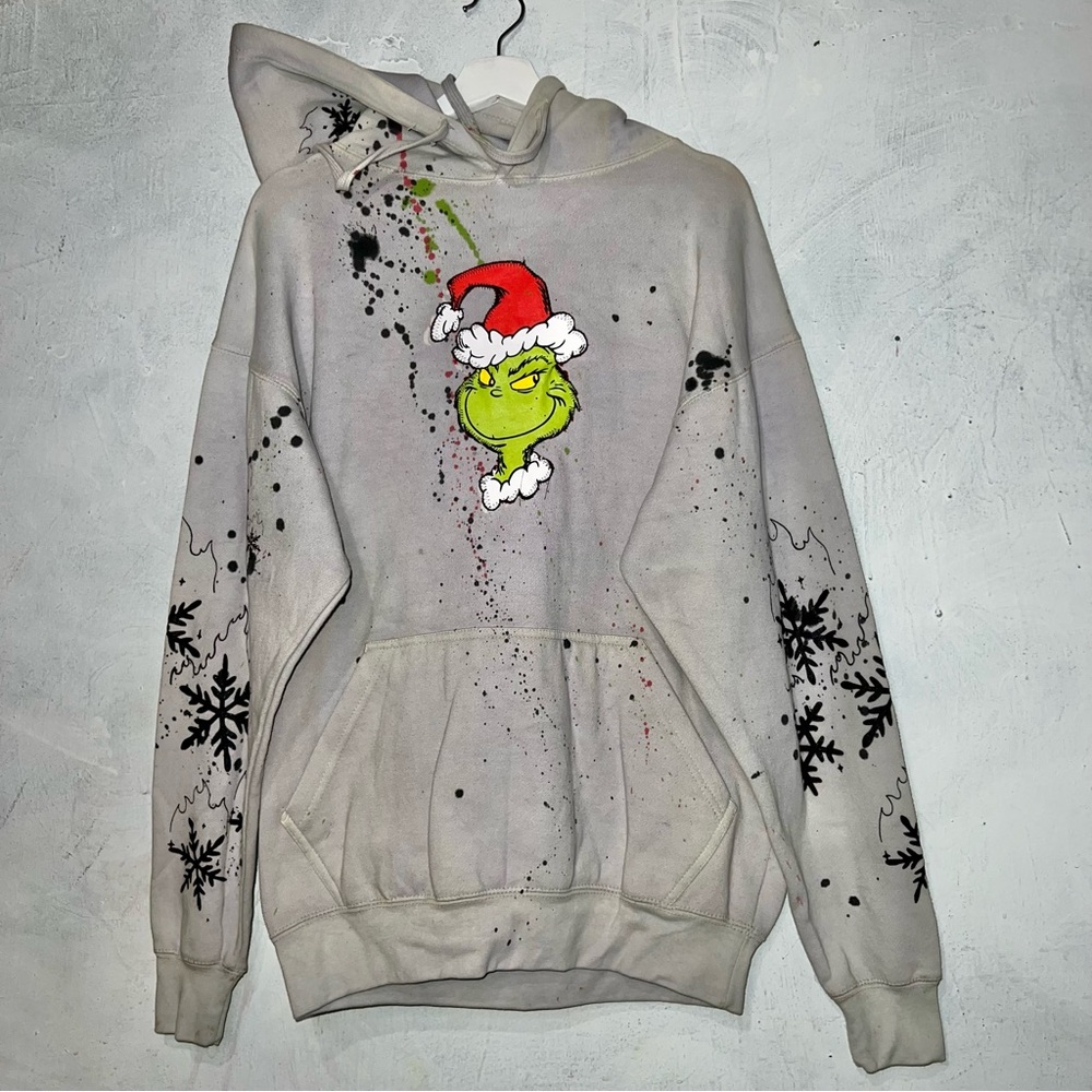 23x28 Grinch Custom Hoodie Pullover Large